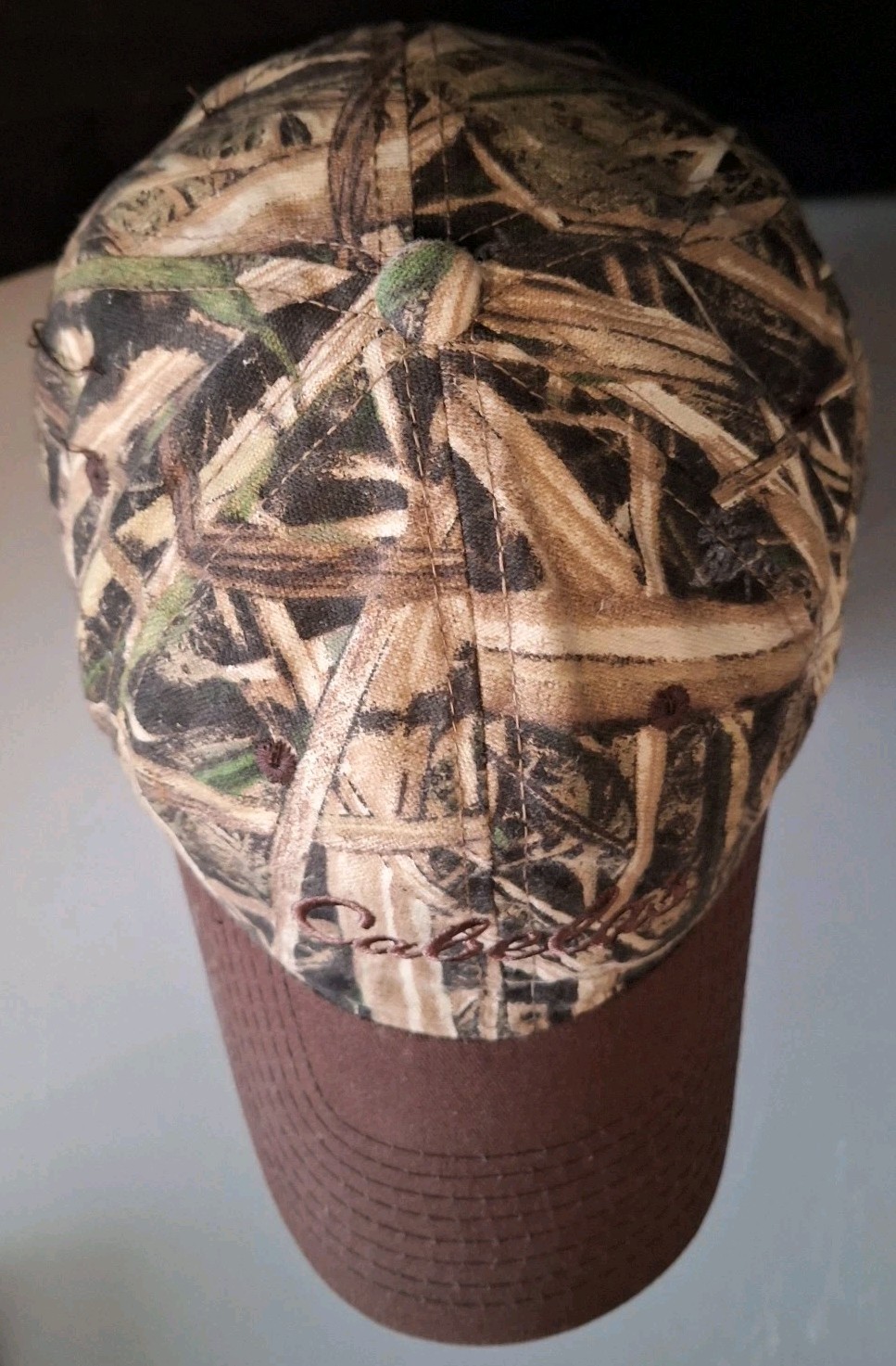 Lot Of 2 Cabelas Hats Adjustable Camo & Green Hunting, Fishing, Outdoors