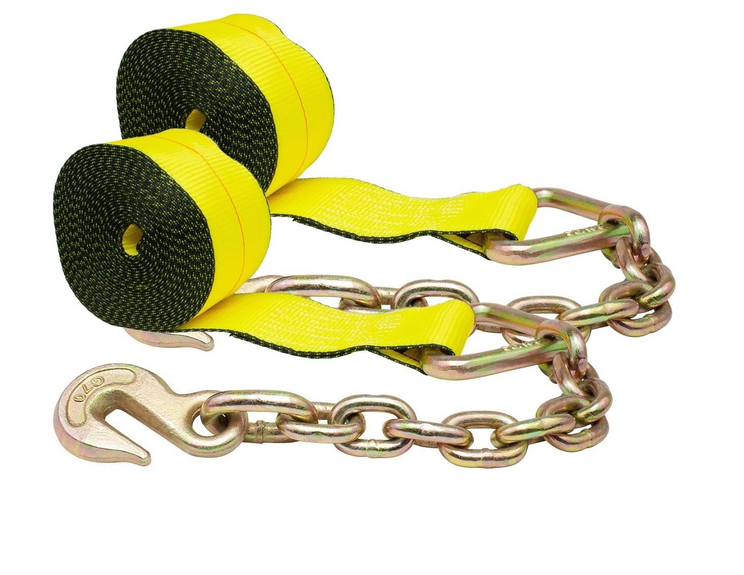 (2 Pack) 4 in. x 30 ft. Winch Strap with Chain Anchor