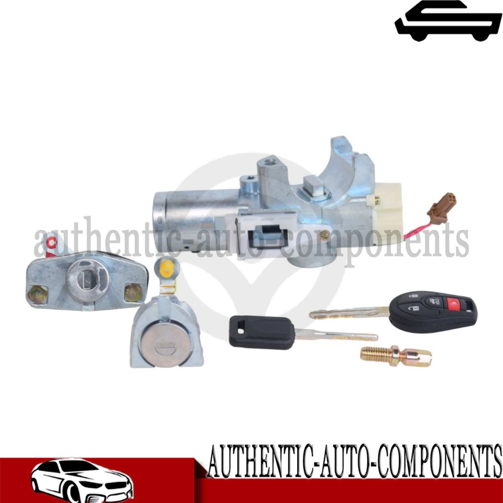 Full Lock Cylinder Set Ignition Door Trunk Keys For 2012 2013-2019 Nissan Versa