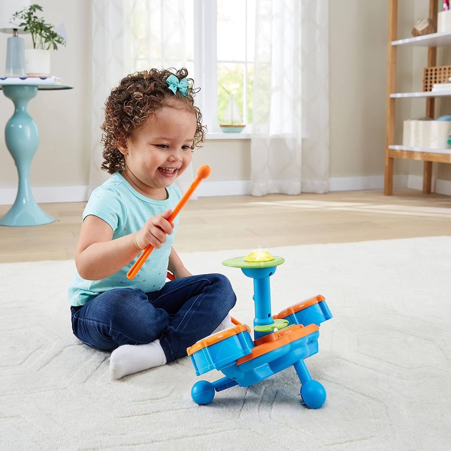 Interactive KidiBeats Drum Set with LED Lights & 4 Play Modes for Learning