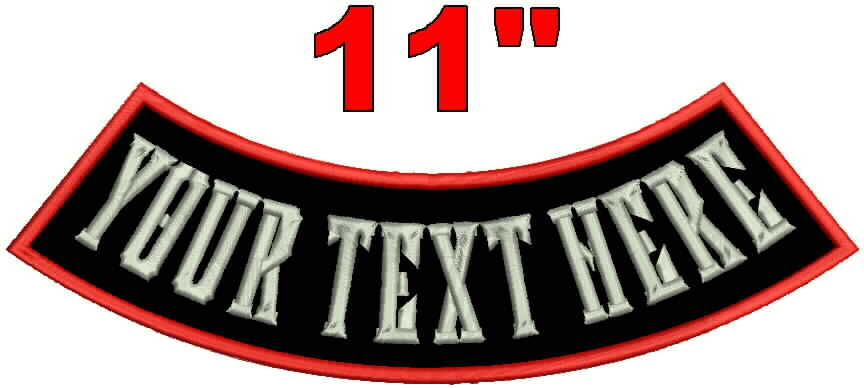 Custom Embroidered 11" Bottom Rocker Patch MC Biker Motorcycle Club Jacket Cut