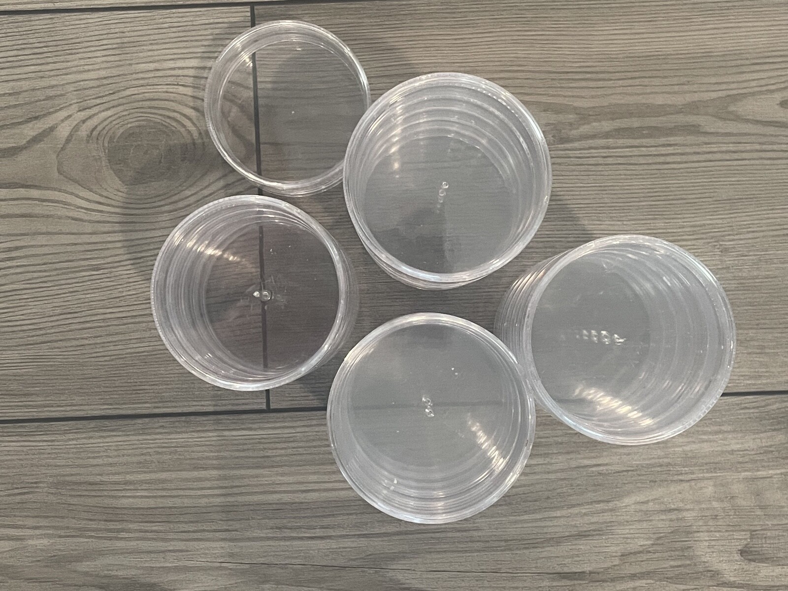 5 Stackable Clear Round Storage Containers for Crafts Beads 2.75" Round