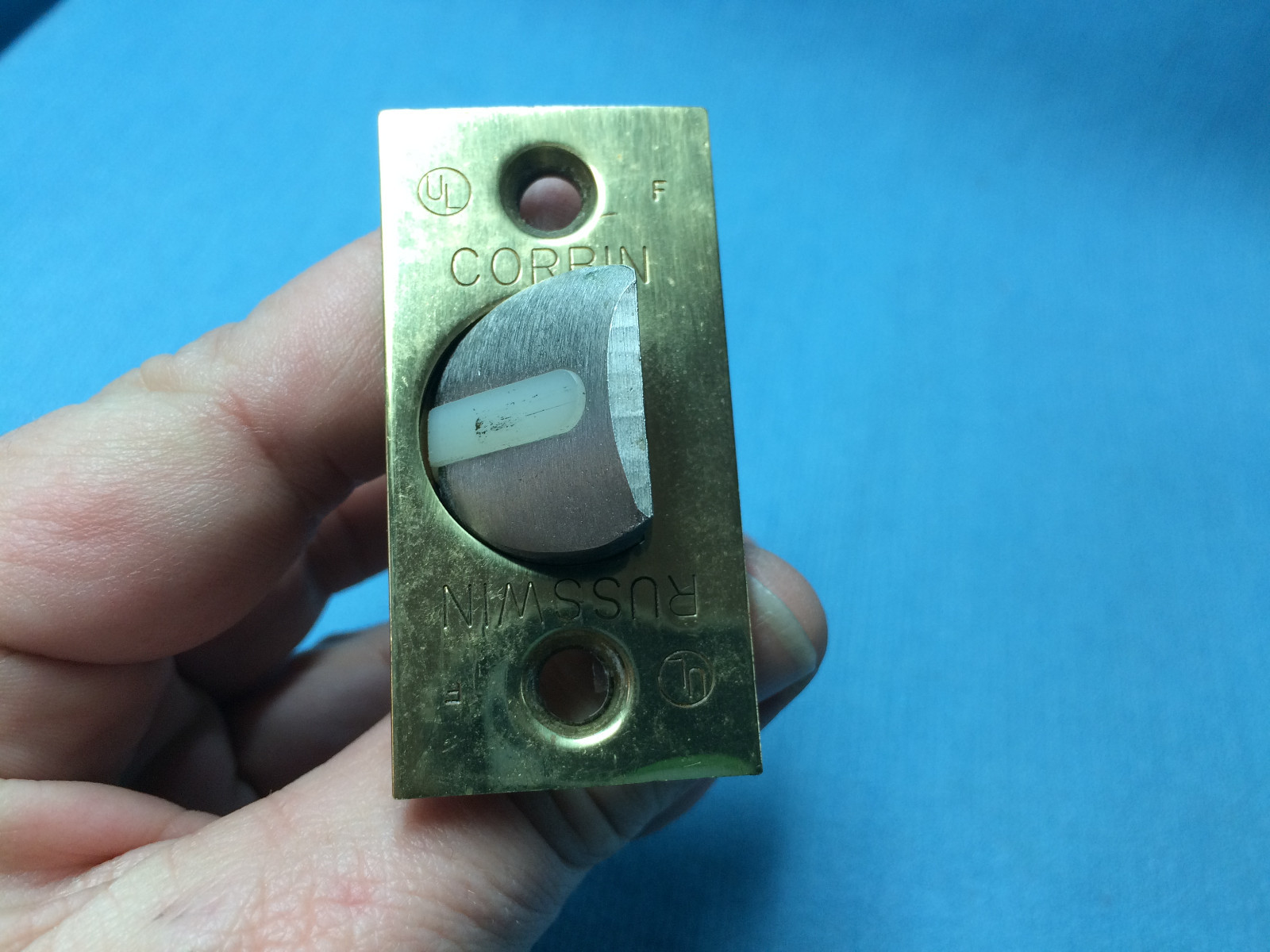 Corbin Lever Door Handle, Passage Style Shiny Brass