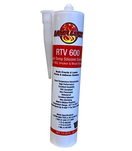 RTV High Temp BBQ Smoker Sealer Gasket Adhesive 10 oz Cartridge () 600 F - Red
