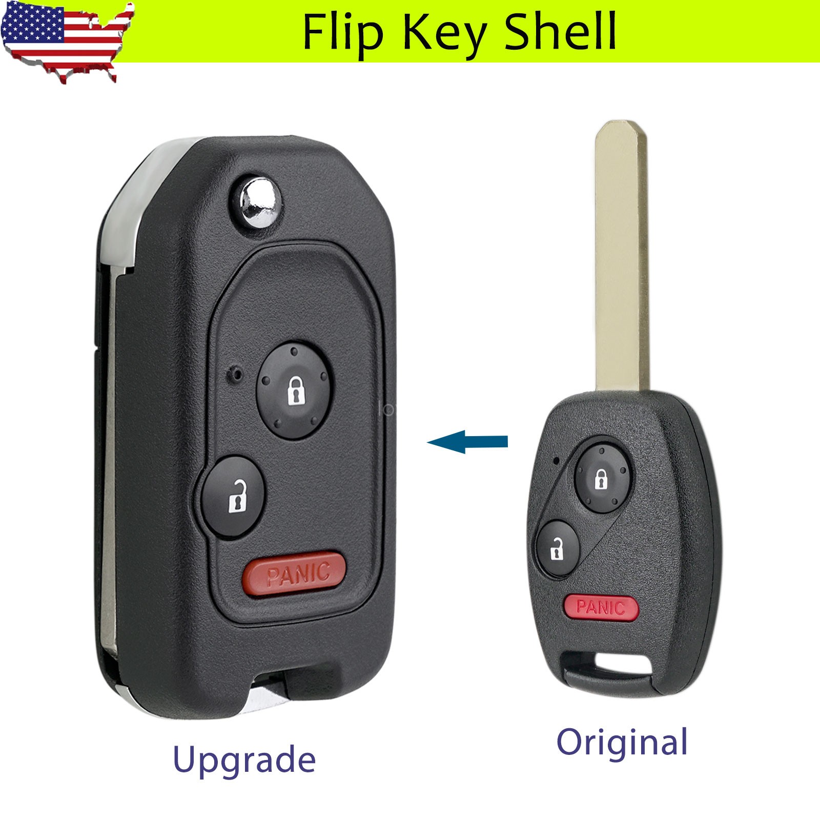 For 2007 2008 2009 2010 2011 2012 2013 Honda CR-V Flip Car Key Fob Shell Upgrade