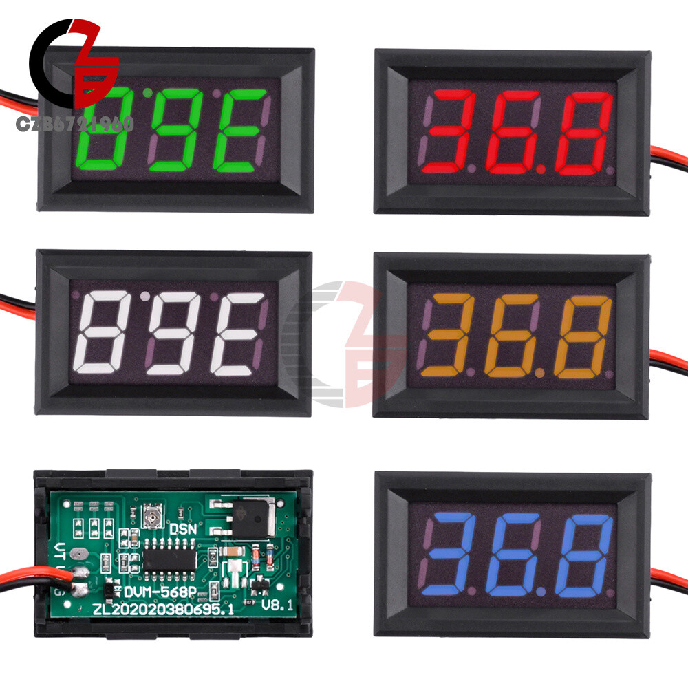 0.56 inch 2 Wire Digital Display DC Voltage Meter Voltmeter 3-Digit DC 5-120V