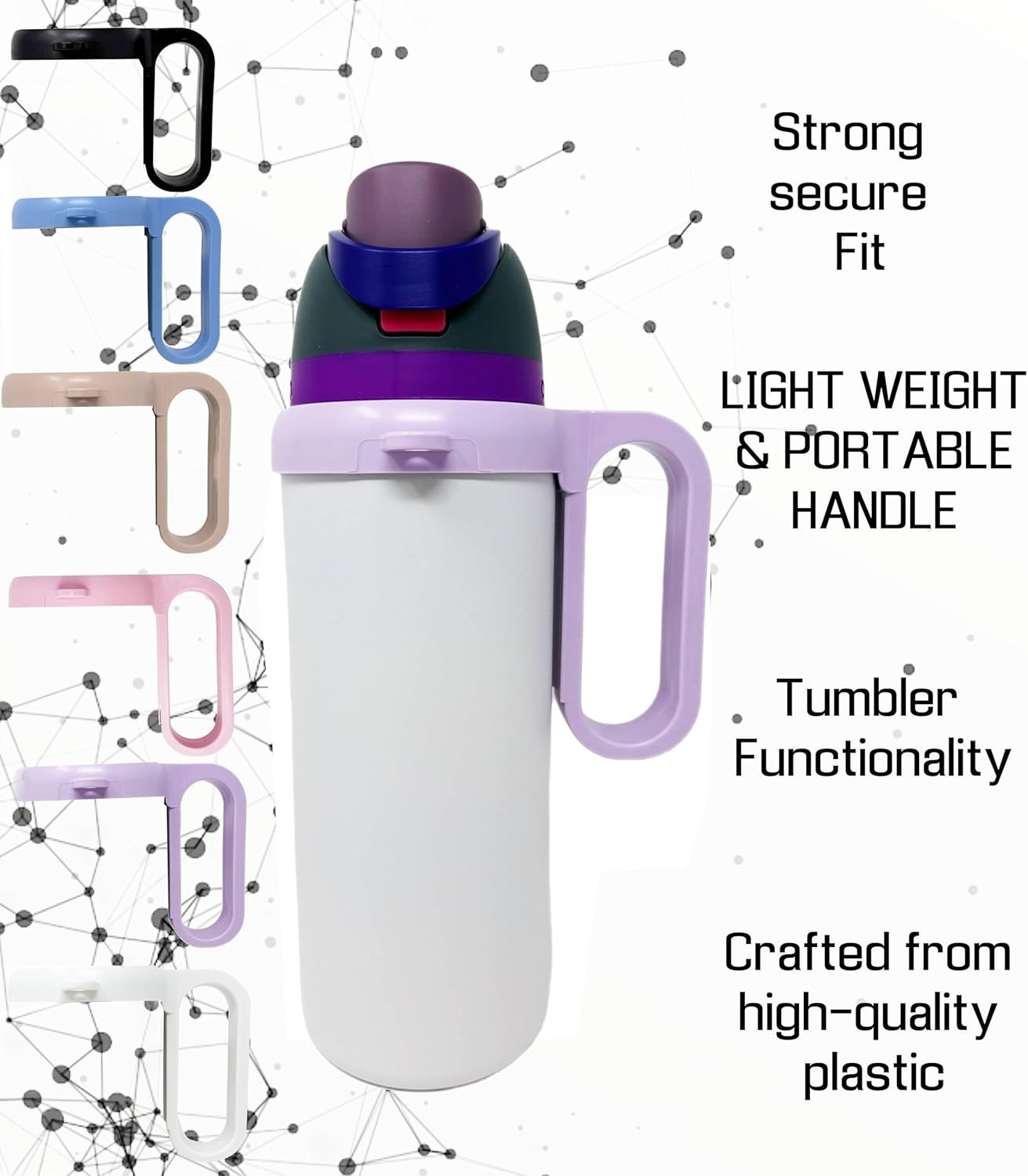 Compact & Lightweight Water Bottle Handle for Owala FreeSip - Dishwasher Safe