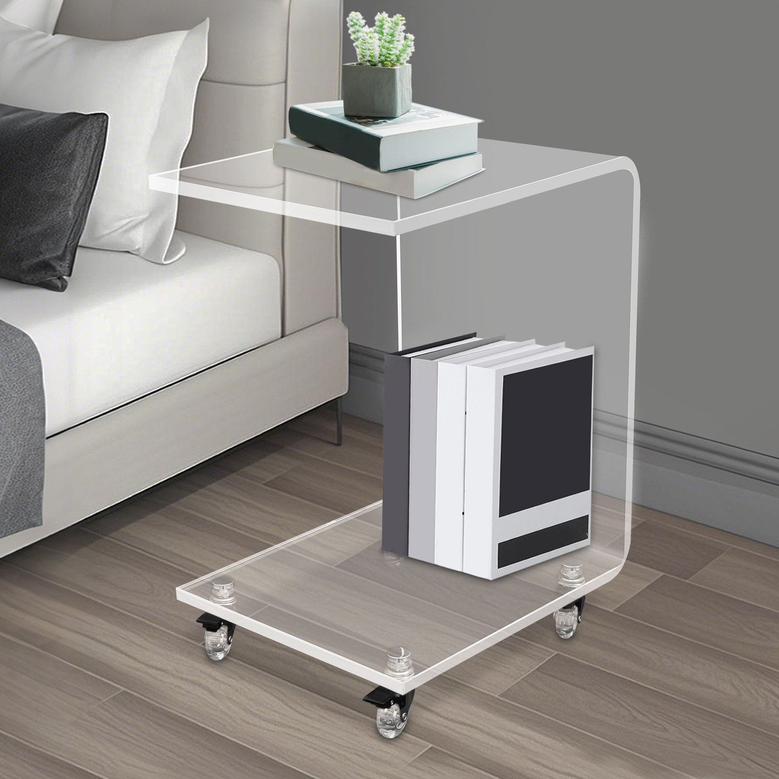 C-Shaped Side Table, Acrylic End Table, Couch Side Table