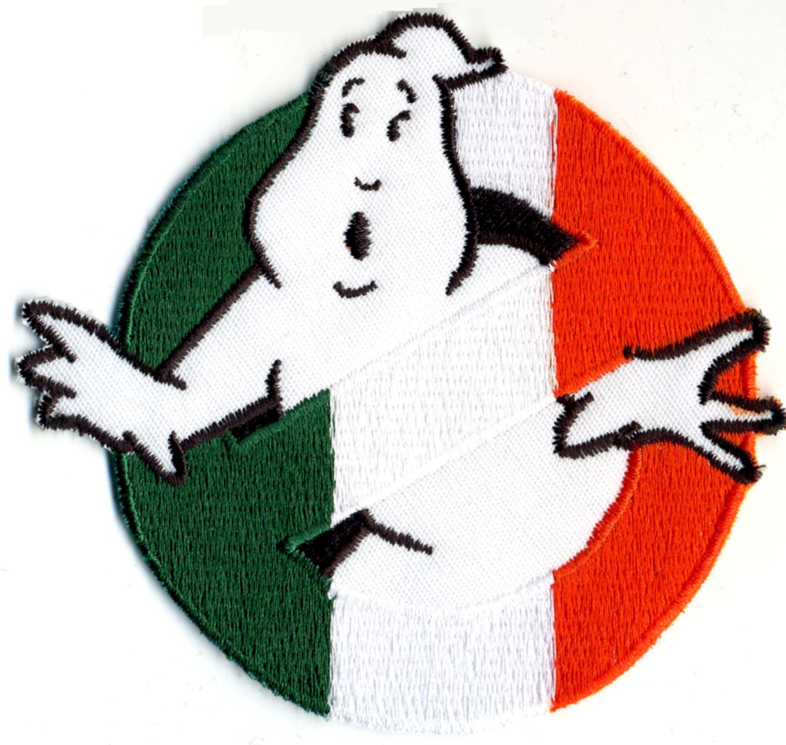 Ireland, Irish Flag Style Embroidered Ghostbusters No Ghost Iron-On Patch