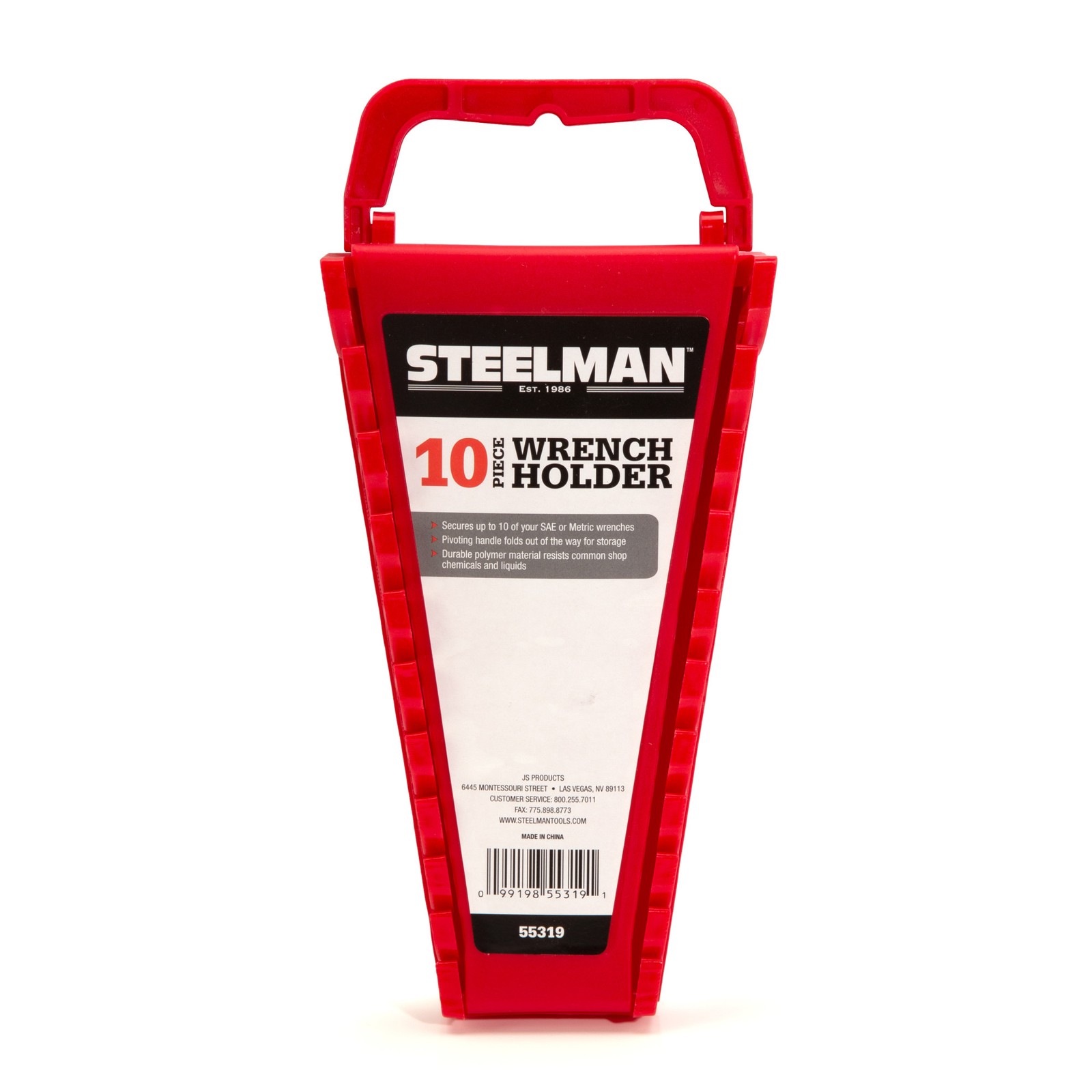 Steelman 10 Tool Wrench Holder, Red 55319