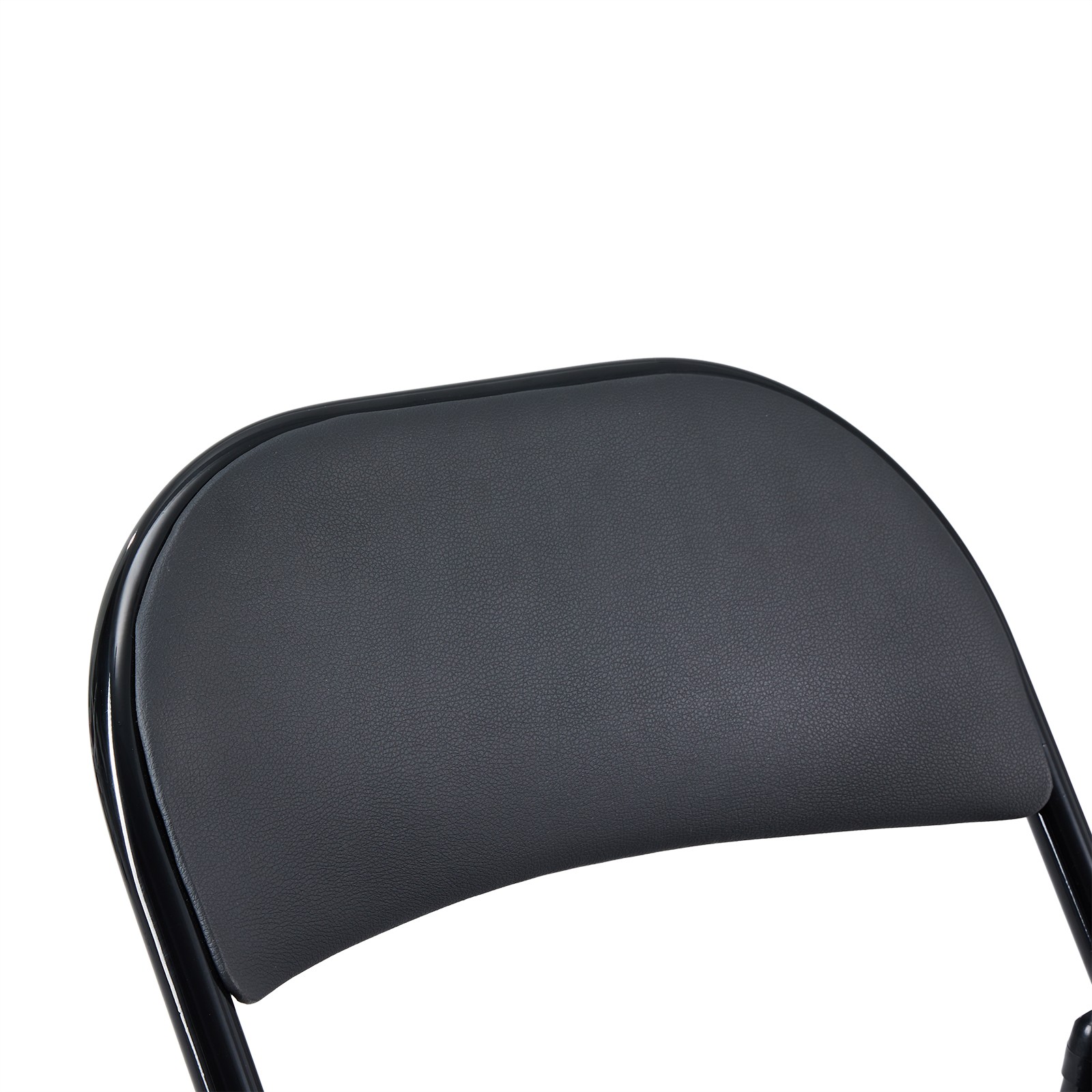 6pcs Elegant Foldable Iron & PVC Chairs for Convention & Exhibition Black