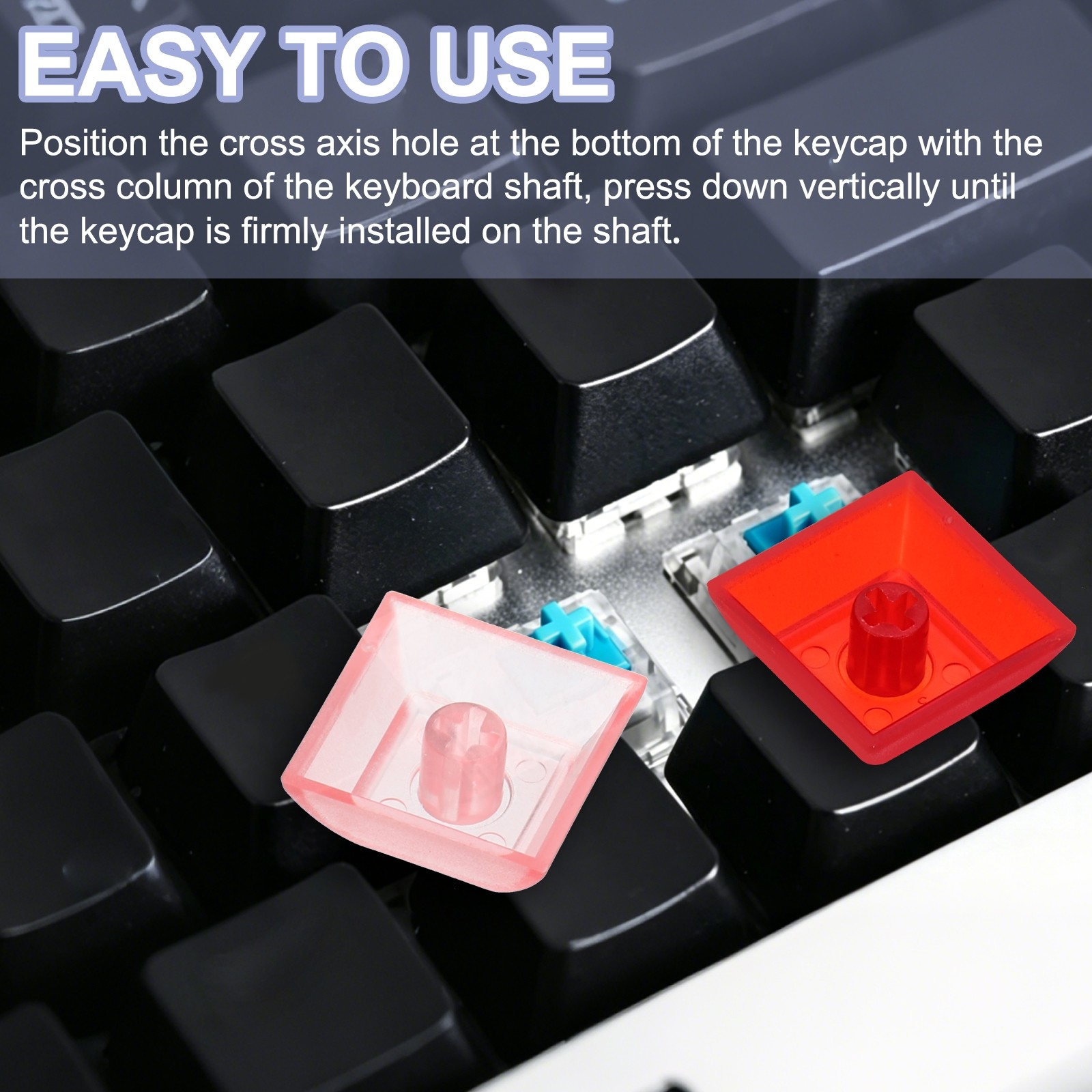 50 Pcs PBT Keycap Set DSA Mechanical Numeric Keypads, Translucent Black