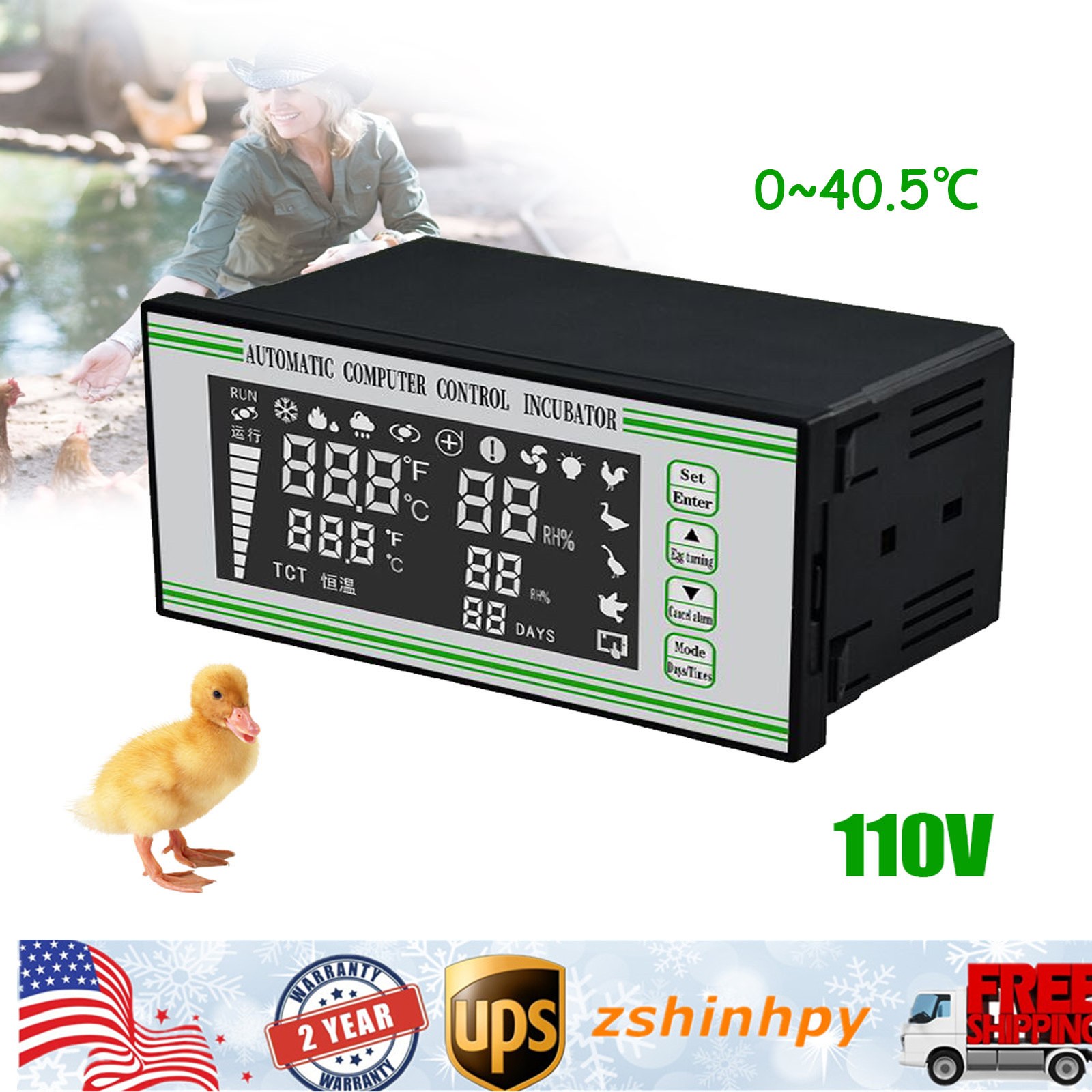 Automatic Egg Incubator Controller XM-18S Thermostat Temperature Humidity Sensor