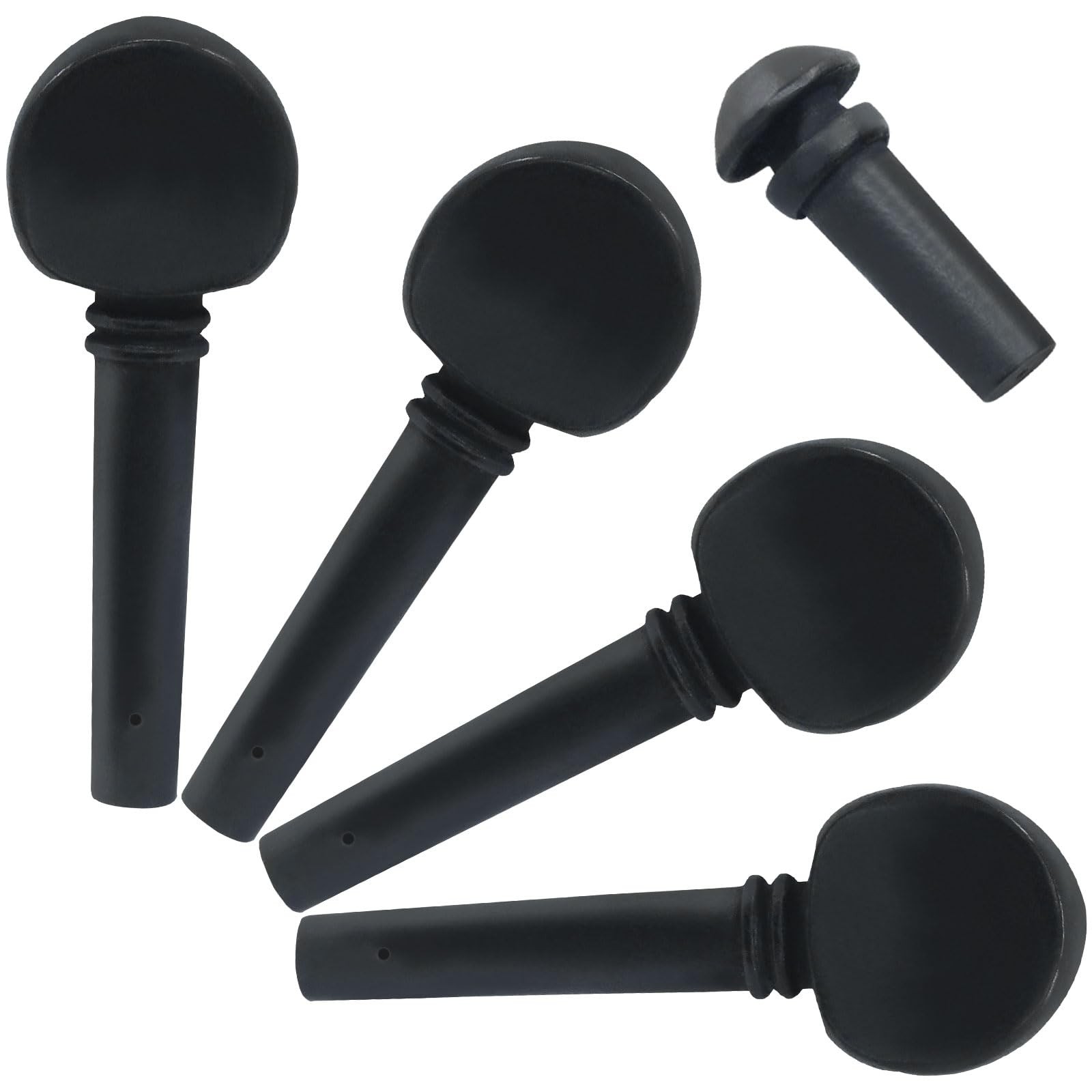 4 PCS Black Wooden Violin Fine Tuner Tuning Pegs Endpin Parts For 4/4 Size
