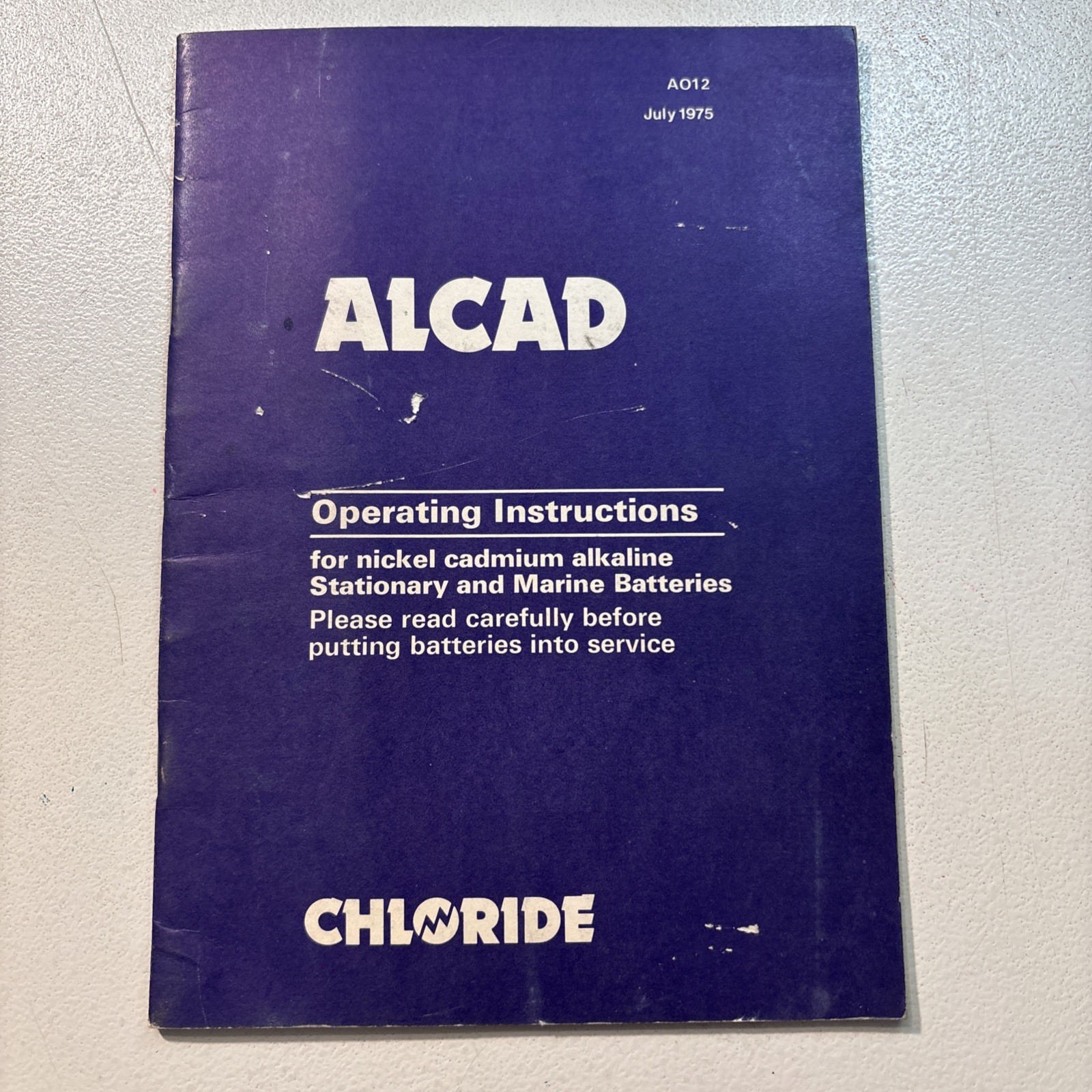 alcad 1975 operating instructions for nickel/alkaline/marine batteries BOOK