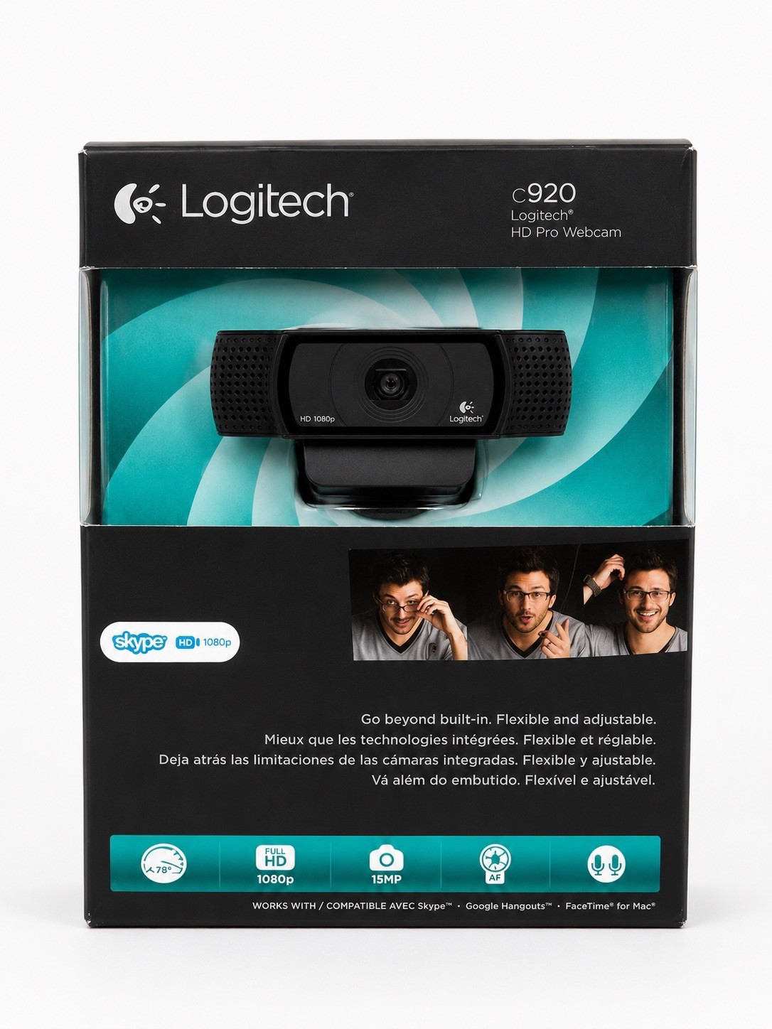 Logitech C920 Pro HD Webcam 1080P - Open Box, Tested Functional Zoom/Skype