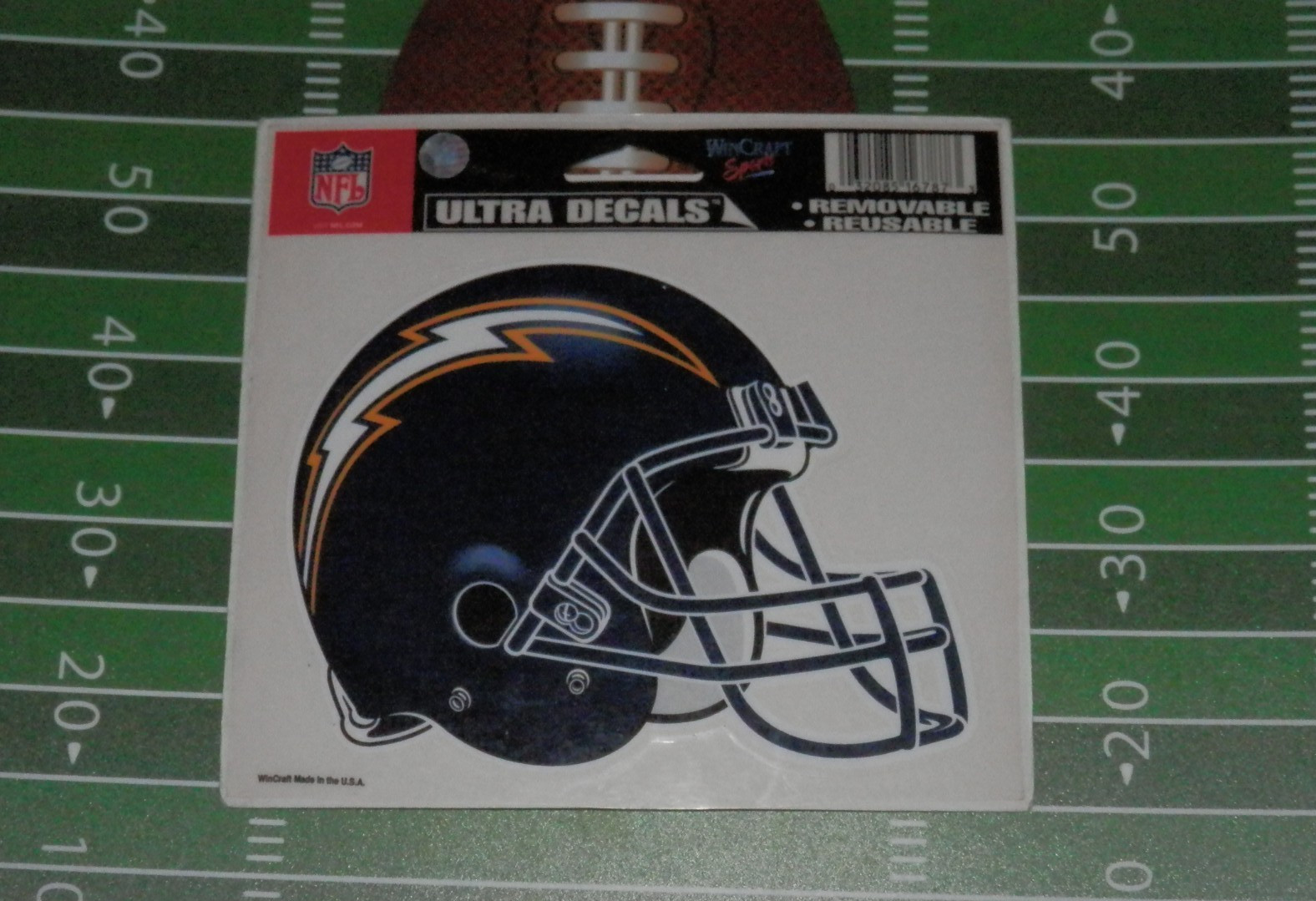 San Diego Chargers  3 x 4 Window Cling Decal / Ultra Decal NFL LICENSED