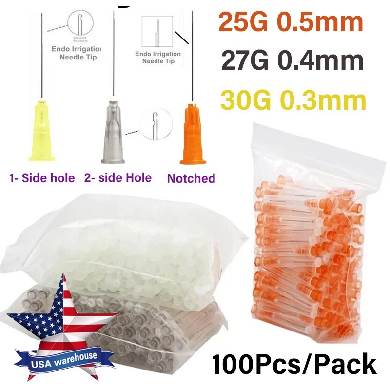 Dental Disposable Syringe Tips Endo Irrigation Needle Blunt Tip Double Side 30G