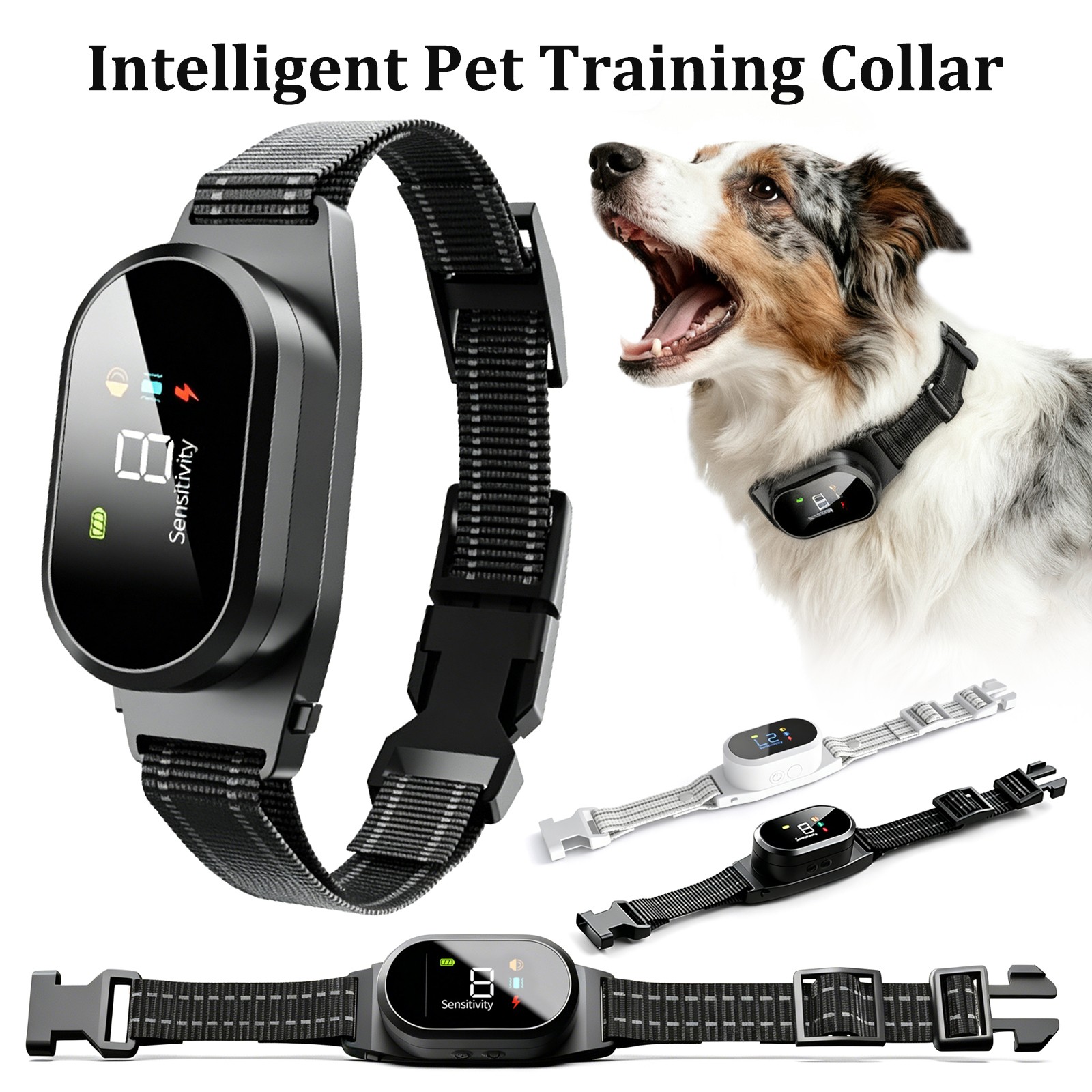 Smart Dog Bark Collar Anti Bark Rechargeable IP67 Waterproof For S,M,L Dogs