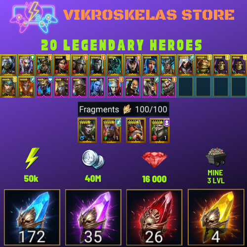 Raid Shadow Legends | Starter : 170 Ancient, 35 Void, 26 Primal, 4 Sacred Shards