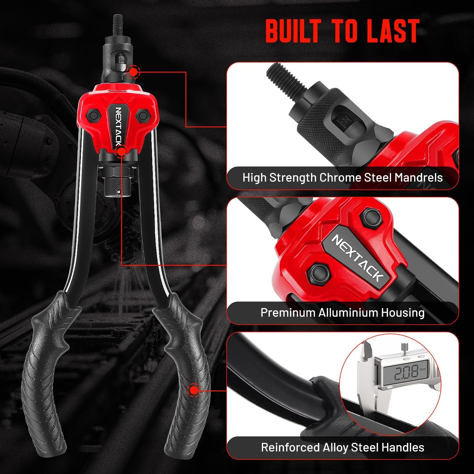 Rivet Nut Tool Kit with a Step Drill Bit, 120 Nutserts, Heavy Duty Rivnut Too...
