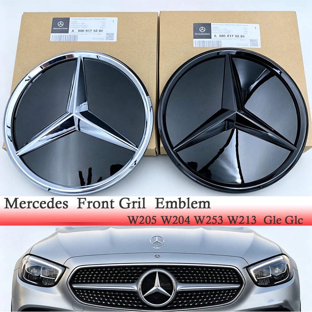 3D 185MM 205MM Front Grille Star Logo Emblem Badge Auto Accessories for Mercedes