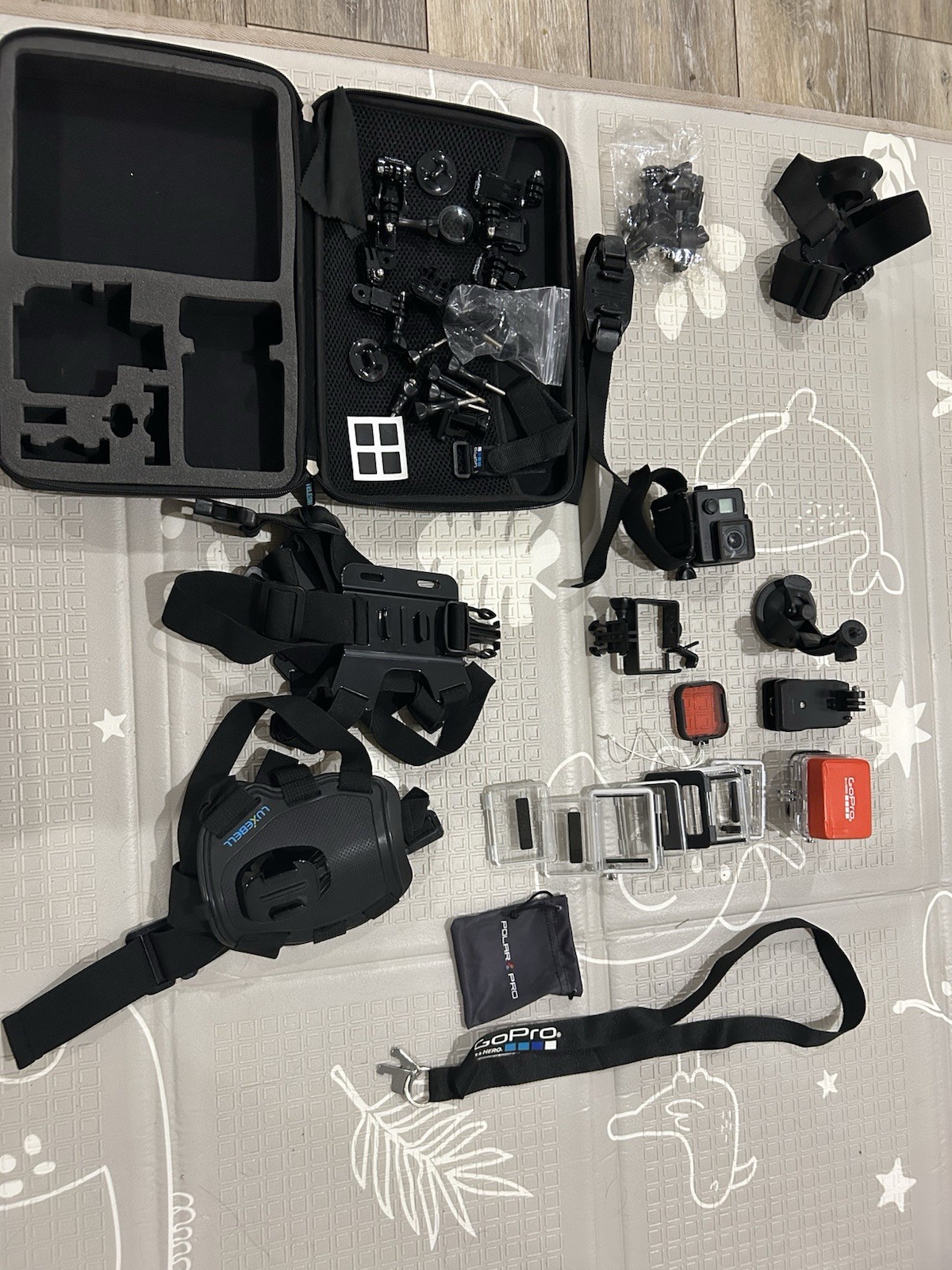 GoPro HERO 3+Action Camera Accessory Kit Bundle w/ Mounts, Straps & Carry Case