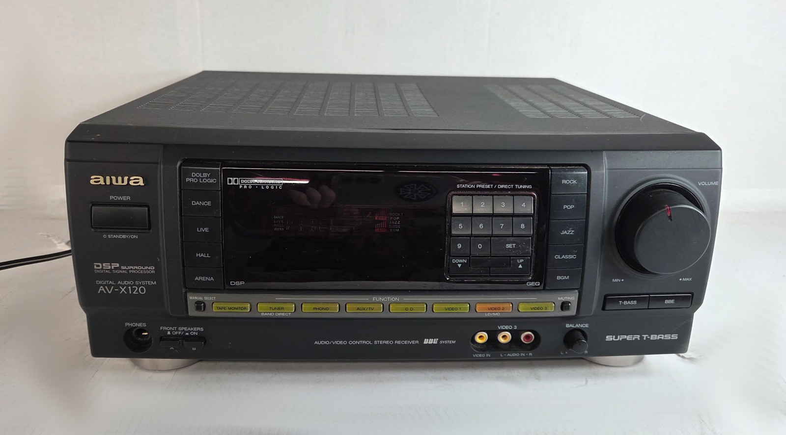 Aiwa AV-X120 5.1 AV Surround Sound Receiver Tested and Working! Remote Bundle!