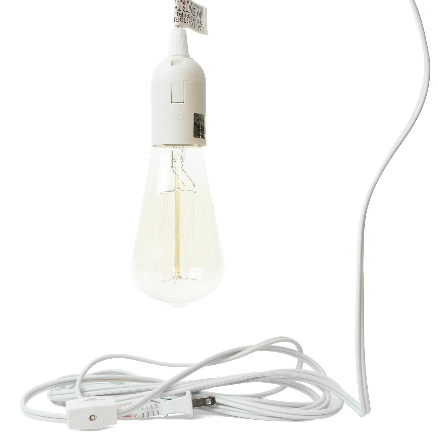 12ft Hanging Light Socket Extension Cord For E26/E27 Pedant Lantern Lights