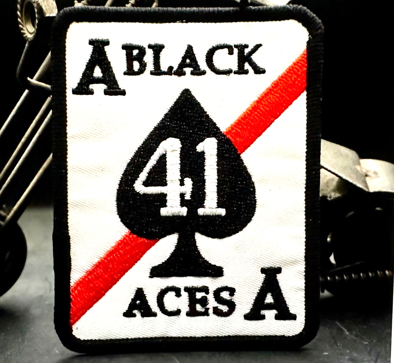 VF-41 SQUADRON ACE OF SPADES "FIGHTING BLACK ACES" EMBROIDERED IRON-ON PATCH...