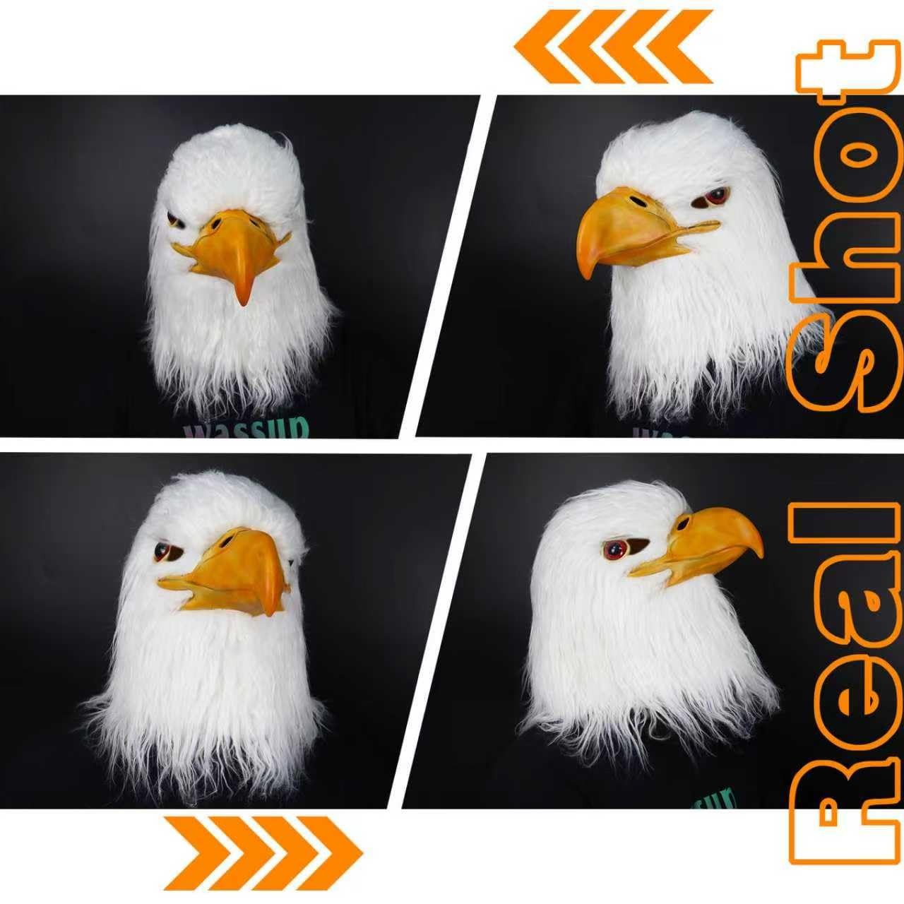 MOKRY PARTY White Eagle Head Mask Animal Bird Large,