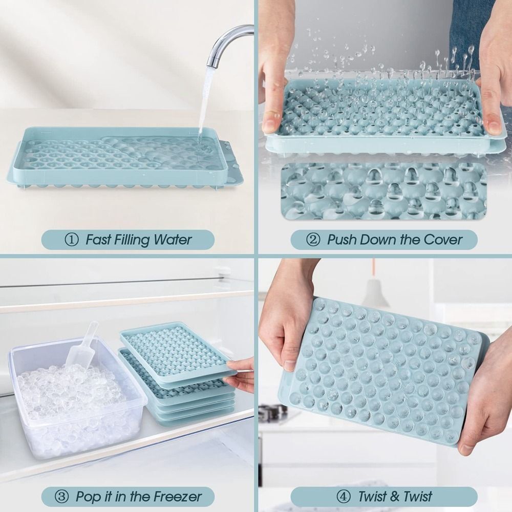 104 Holes Ball Maker Ice Cube Trays Round Mini Ice Cube Mold Ice Cube Trays DIY