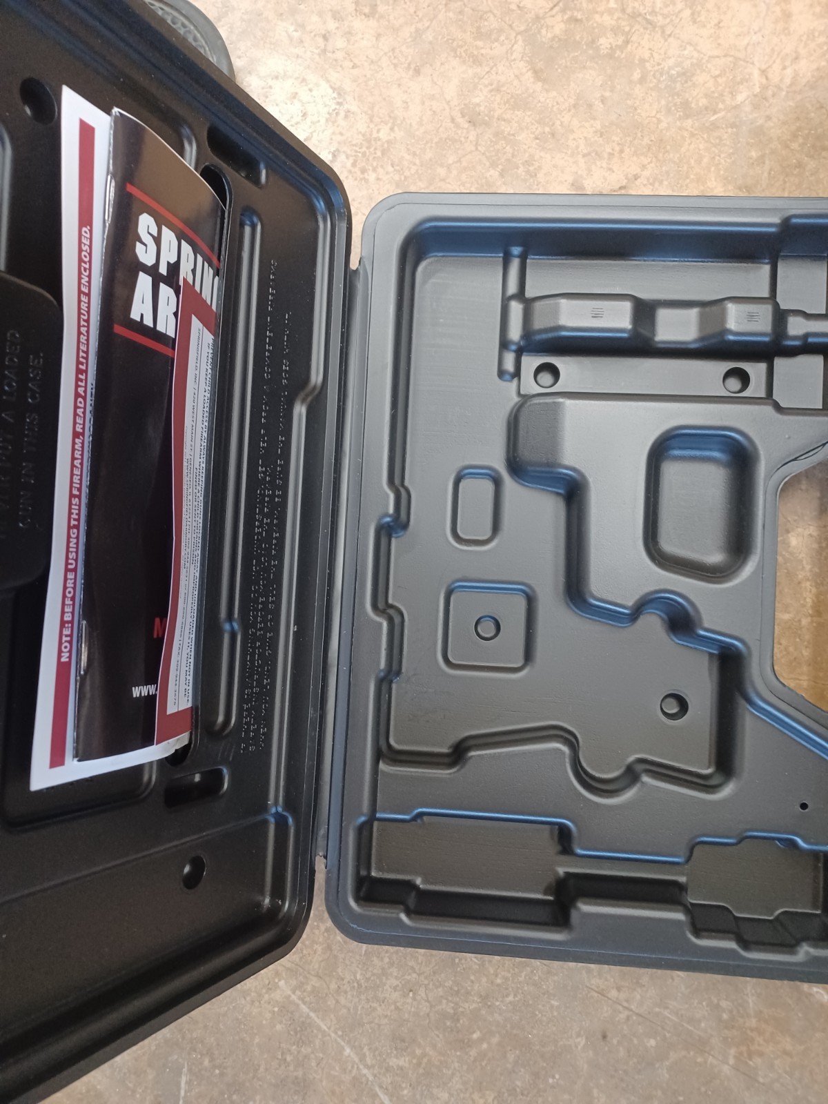 Preowned Plastic Gun/ Pistol Case Springfield Armory Black Empty