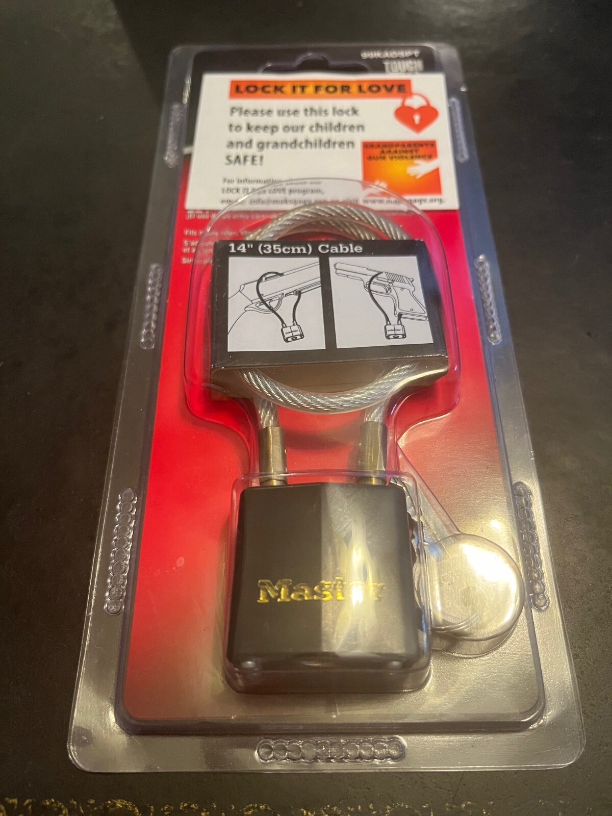 Master Lock 99KADSPT Cable Gun Lock, NEW/SEALED IN PACKAGE