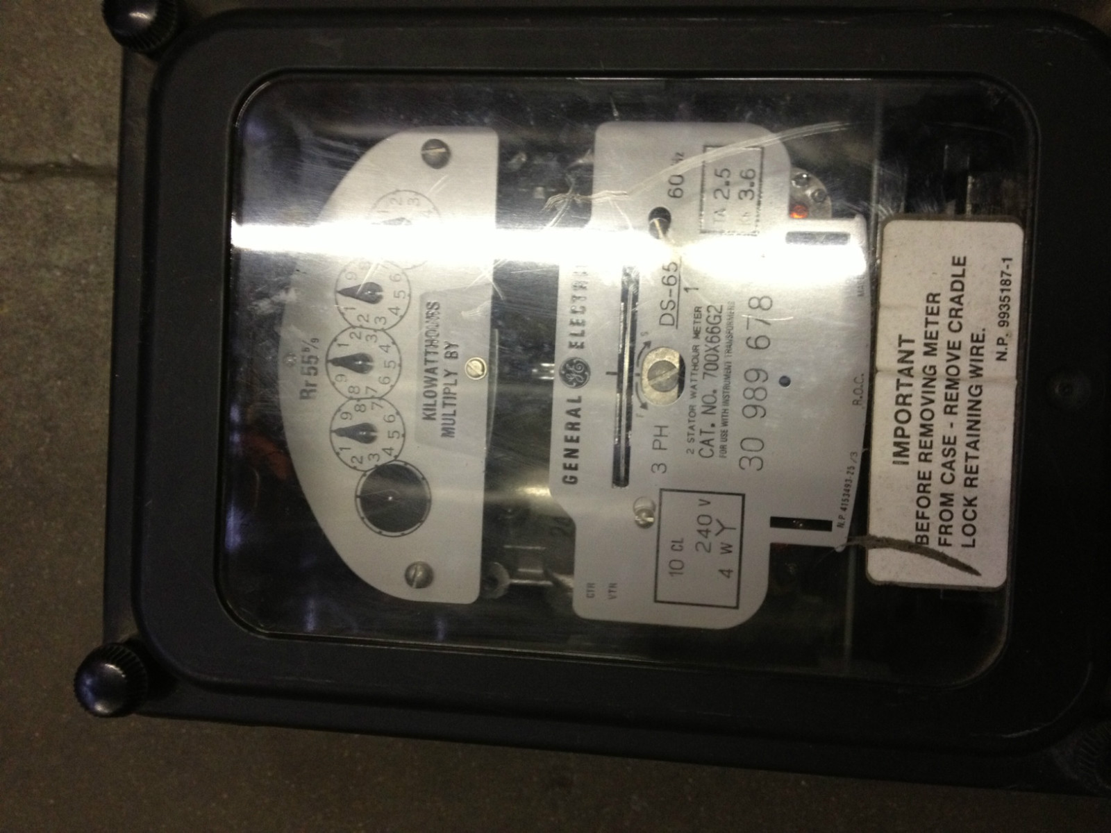 700X66G2 GE Kilowatt Hour Meter Type DS65