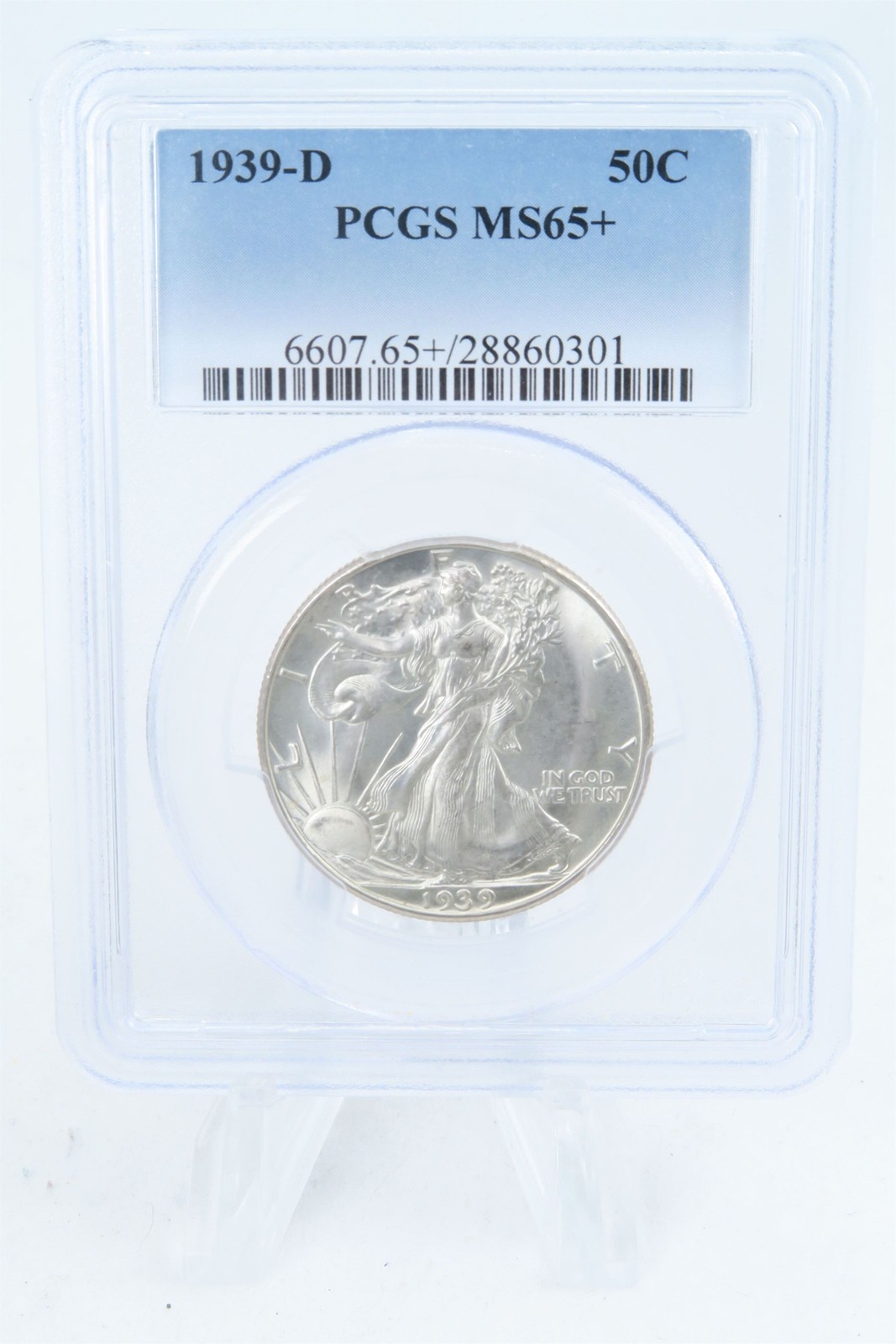 1939-D PCGS MS65+ Walking Liberty Half Dollar Business Strike 50C
