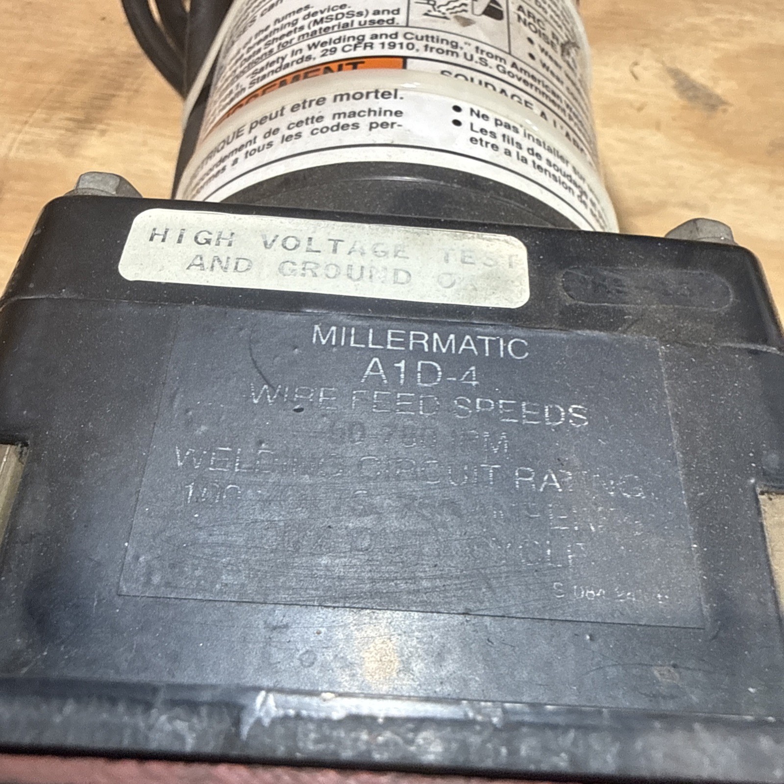 MillerMatic A1D-4 wire feeder Used Working 100V 750A