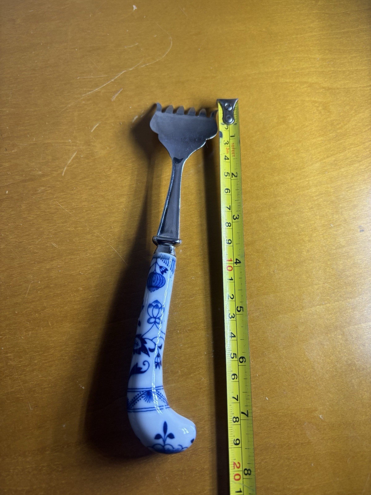 Stainless Steel Cheese Fork With Ceramic Handles Blue Design