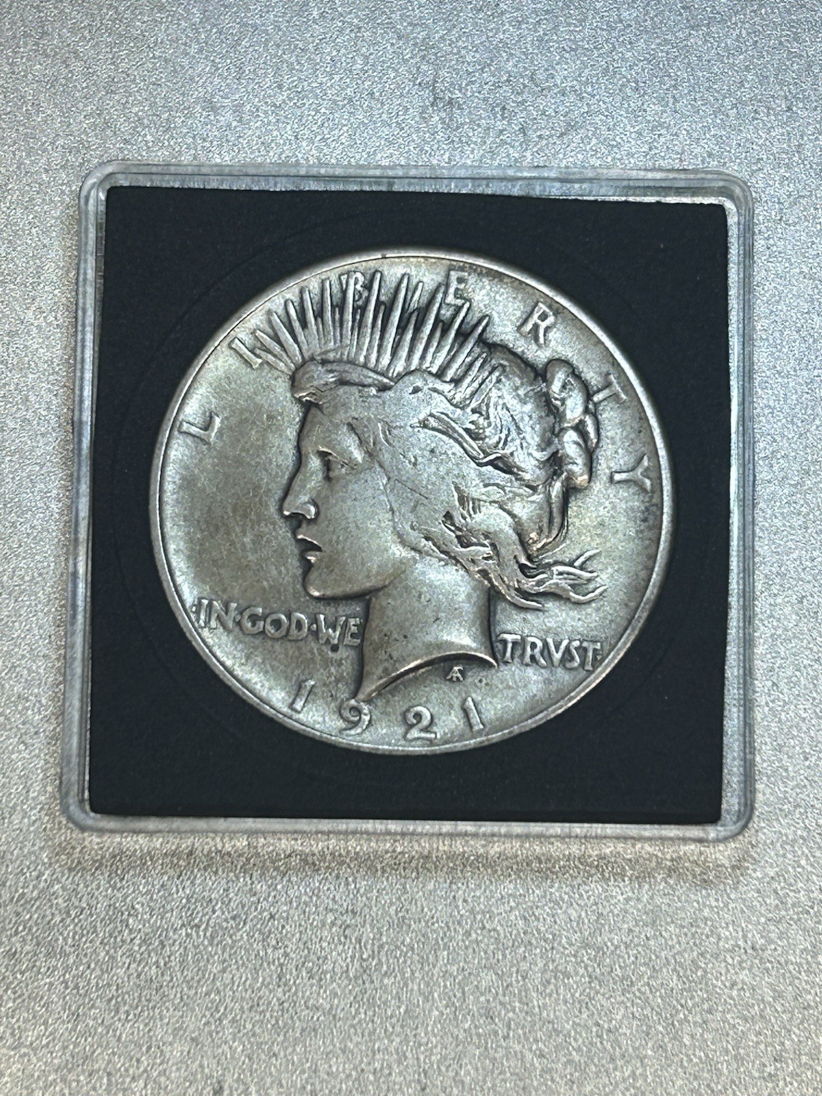 1921 Peace Dollar - KEY DATE Very Nice Coin with Display Case and Stand