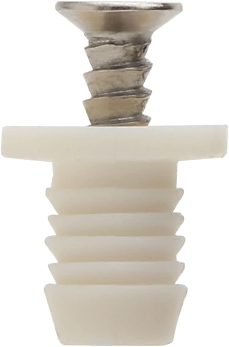 8mm Plastic Hinge Dowel Inserts with Screws, 50 Pcs