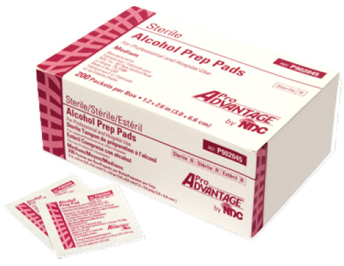 Pro Advantage Medium Alcohol Prep Pad Sterile 2Ply 1.13"x2.25" (200EA/BX)