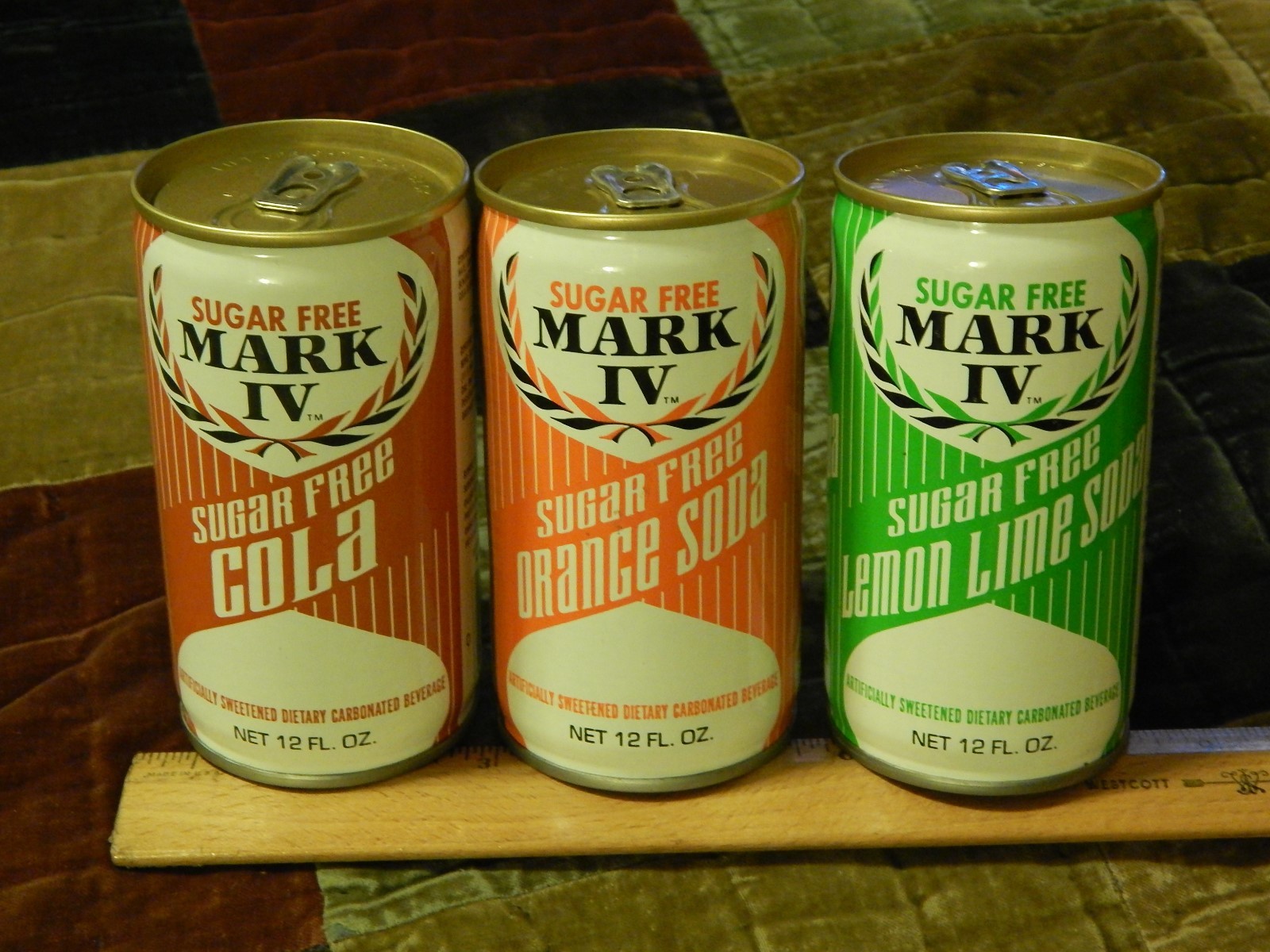 MARK IV ~ Nash-Finch Co. [LOT of 3] Steel Tab Pop CANs ~ Saccharin Soda ~ Retro