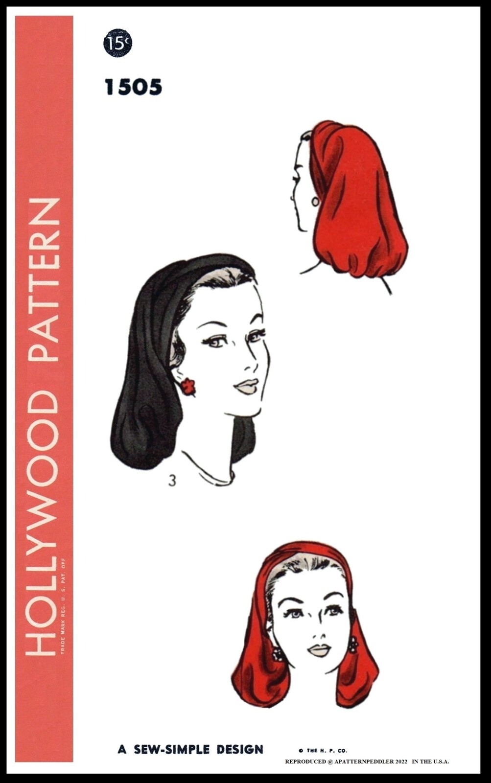 HollyWood #1505 SNOOD Hat Cap Fabric Sew Pattern Chemo Cancer Alopecia Sombrero