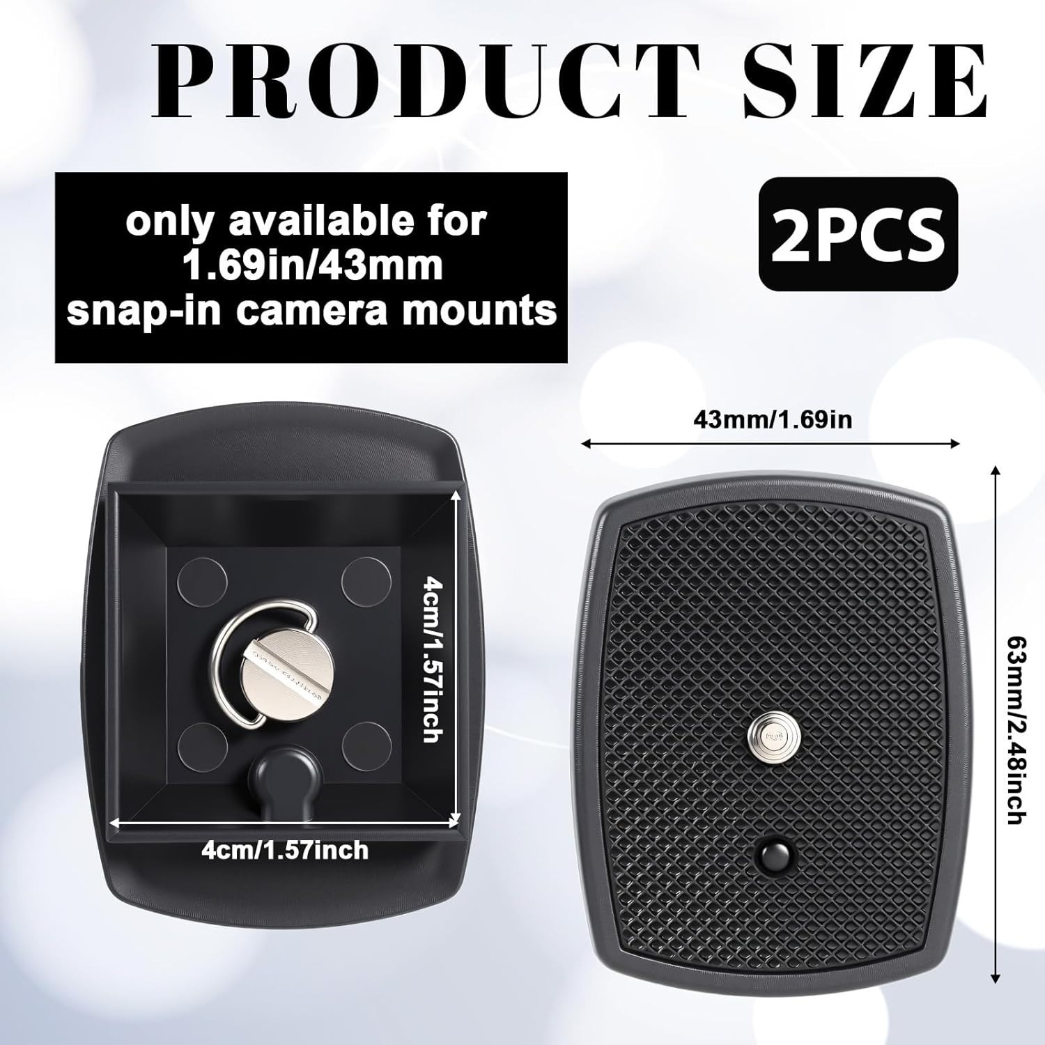 2 PCS Universal Quick Release Plates 43mm for Tripods - Durable & Lightweight