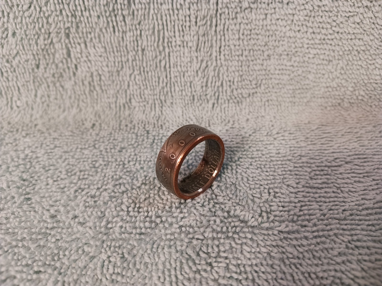 2000 Kennedy Half Dollars  size 9  coin ring  handmade mixed metals
