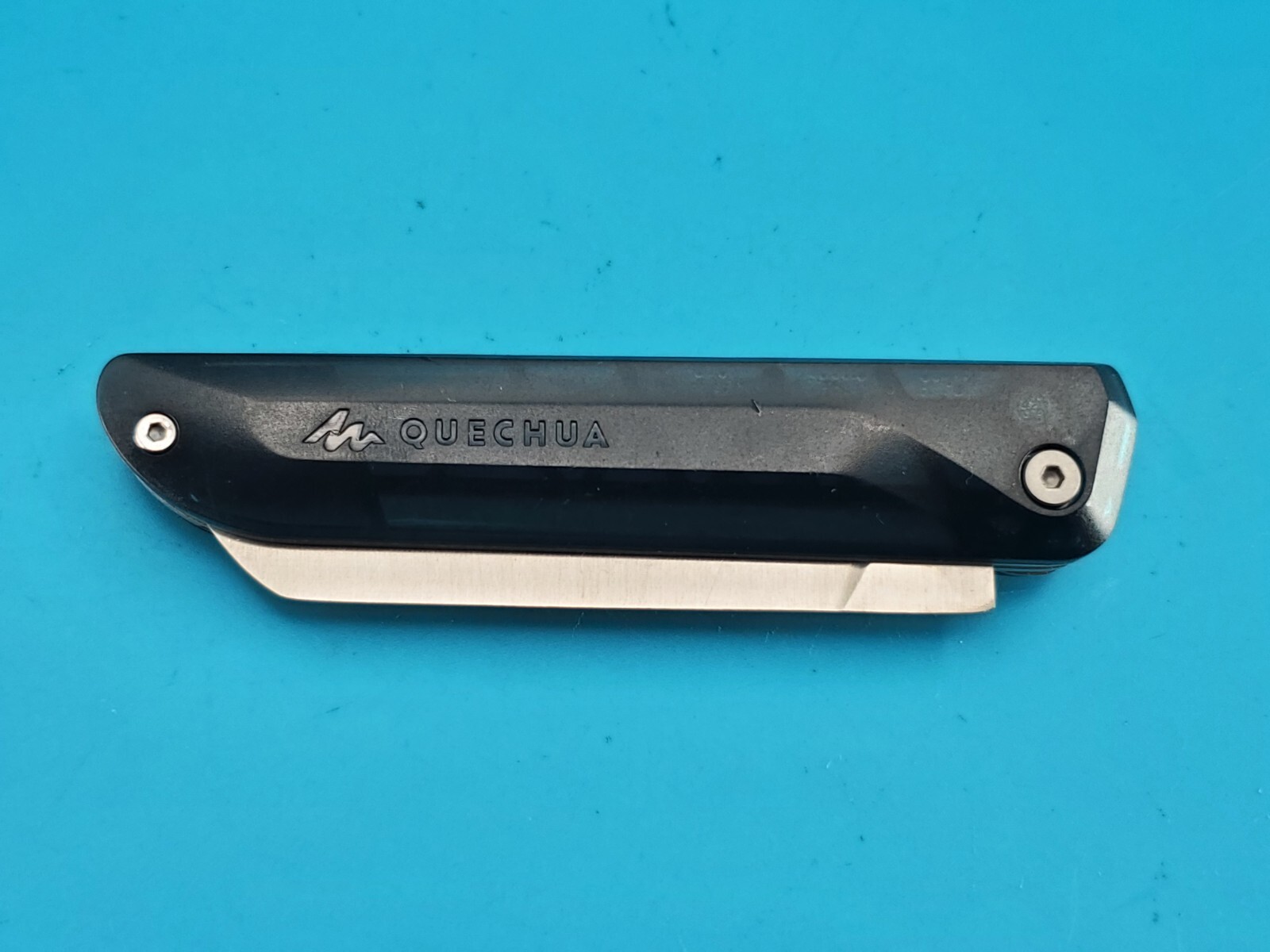 QUECHUA CLAP FOLDING KNIFE NAVAJA MULTITOOL! TRANSLUCENT BLUE!