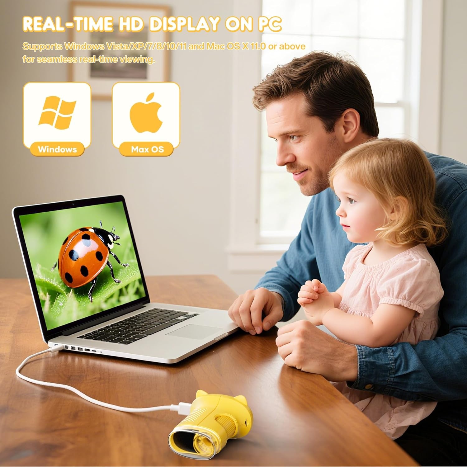 1000X Handheld Digital Microscope for Kids, Pocket Microscope with 2.0" IPS Scre
