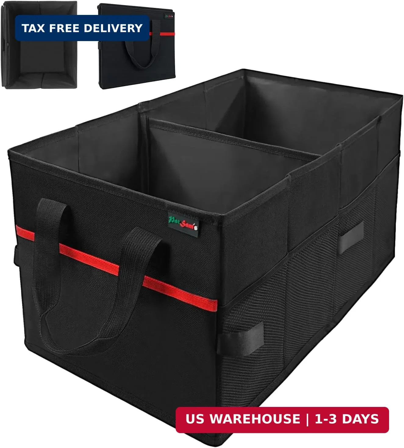 Car Trunk Organizer for SUV, Foldable Collapsible Storage Organizer wi