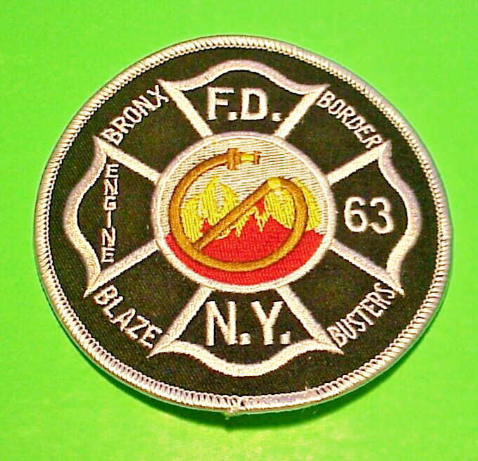 NEW YORK  FDNY BRONX BORDER ENGINE 63 BLAZE BUSTERS NY 4"  FIRE DEPT  PATCH