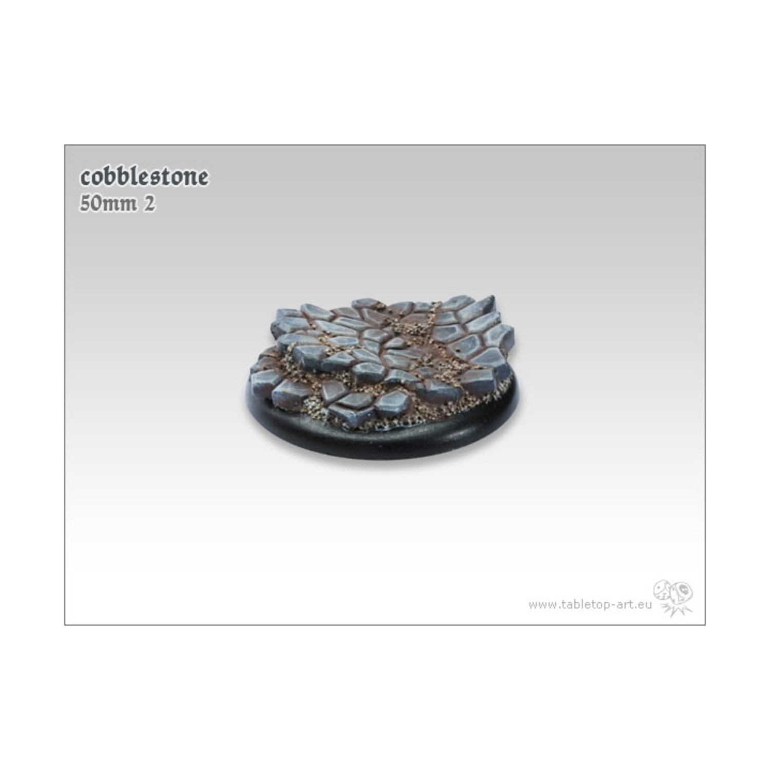 Tabletop Art Mini Base Cobblestone 50mm Round Base #2 - Cobblestone Pack New